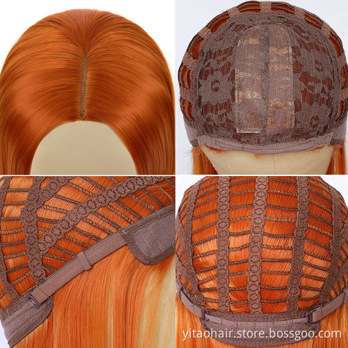 Wholesale Quality Factory Price Long Straight Wig Pastel Color Cosplay Halloween Lolita Synthetic Hair Ombre Two Tone Wigs Women